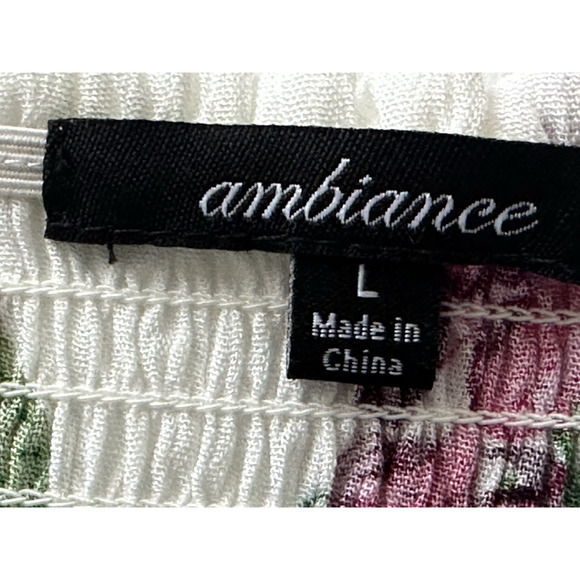 Ambience Women’s Top White Floral off The Shoulder Tub Y2K Top Size (L) - Picture 14 of 16